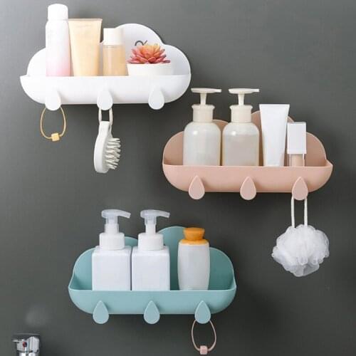 Hot Cloud Shaped Kitchen Bathroom Wall Mount Shelf Storage Rack Holder Organizer Household Accessories