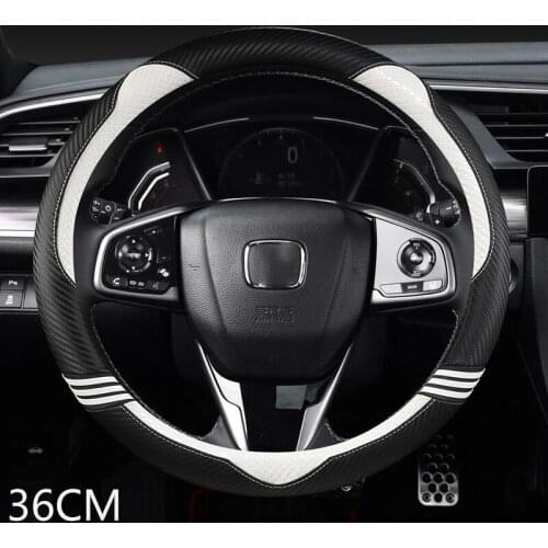 Car Steering Wheel Cover 36CM Carbon Fiber Leather for HONDA CIVIC 2004 2006 2007 2008 2009 2012 2013 2014 Auto Accessories