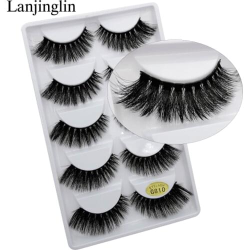 Faux Cils 5 Pairs 3D Mink Lashes Soft Natural Long Wispy Fluffy False Eyelashes Handmade Extension Lashes Makeup Tool maquiagem