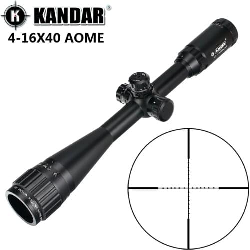 KANDAR 4-16x40 AOE Mil-dot Reticle RifleScope Locking Resetting Full Size Hunting Rifle Scope Tactical Optical Sight