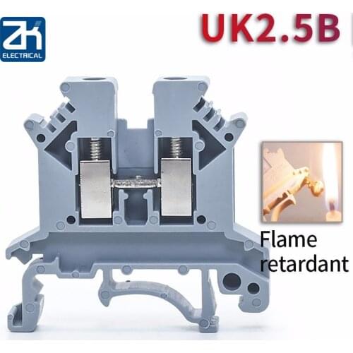 100pcs UK-2.5B Universal Panel Mount Phoenix Contact Screw Terminal Block UK2.5 Universal Din Rail Connector Conductor