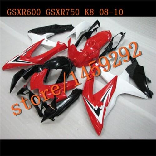 Custom Injection fairing set for SUZUKI K8 GSXR 600 750 2008 2009 2010 red white black fairings bodywork GSXR600 GSXR750 08-10