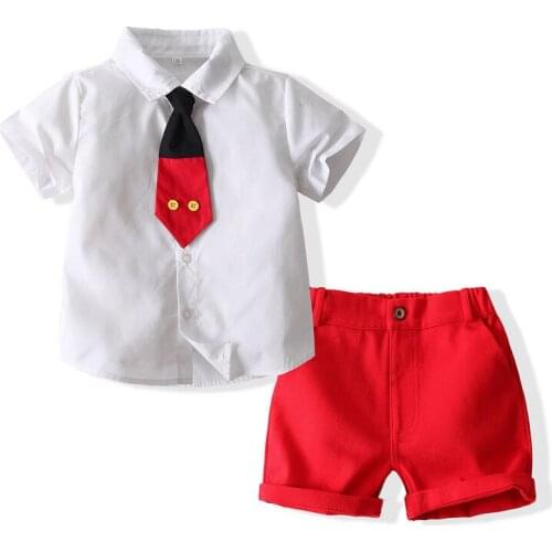 Kids Clothes Boys Sets 2021 Summer Gentleman Outfits Suits For Baby Boy Short T-shirt And Shorts 2Pcs Children Clothing Boy Sets