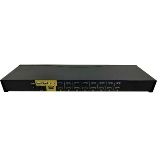 HUB-801 Rack Mountable Multi Monitor 8 In 1 Out 8 x 1 Video Switcher With Audio Auto Scan 4K 8 Port HDMI KVM Switch