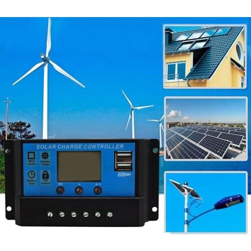 30A 12V/24V Solar Panel Charger Controller Battery Regulator Dual USB LCD Display For off-Grid PV Solar System Hot sale
