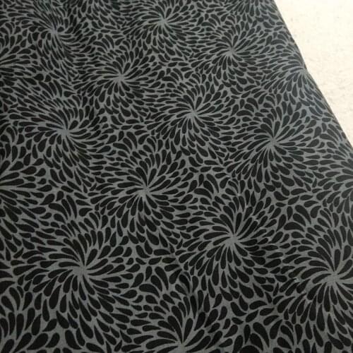 100% Plain Cotton Fabric Black Petal Blooming Flowers Printed Patchwork Cloth Dress Home Decor 50x105cm Floral fabric