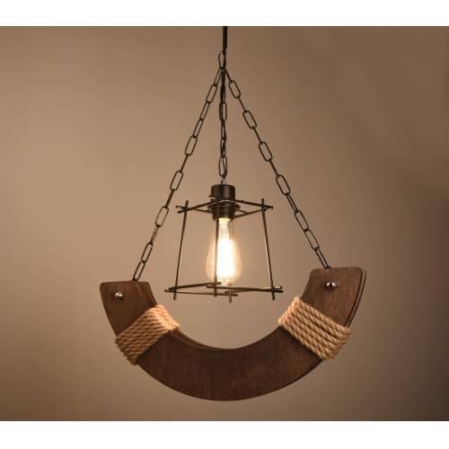 Single Rustic Roped Wooden Chandelier Rustic single, Living room Lighting, Wood Chandelier, Sailor, authentic Wood, Lighting, Light