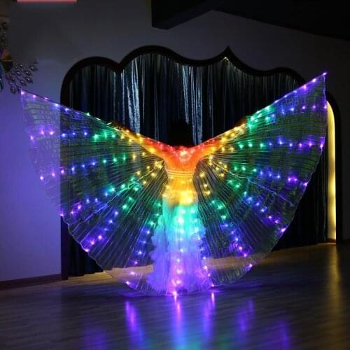 New Performance Prop Women Dance Accessories Girls DJ LED Wings Light Up Wing Costume LED Butterfly Wings Rainbow