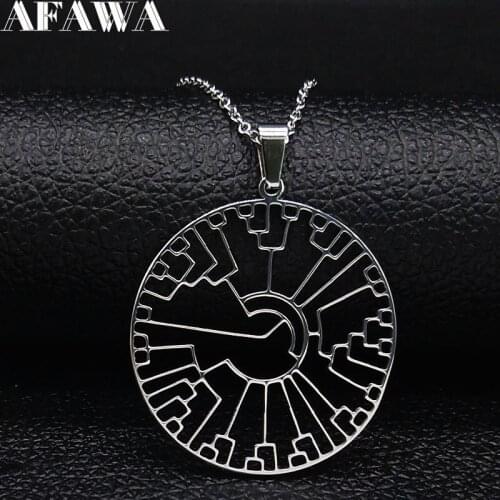 2021 Fashion Life Tree Science Stainless Steel Chain Necklace for Women Silver Color Necklaces Jewelry cadenas mujer N19142