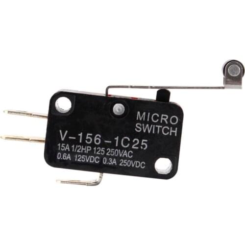 1pcs Smart Electronics Switch V-156-1C25 Black Plastic Metal Micro Switches Push Button SPDT HINGE ROLLER LEVER 15A