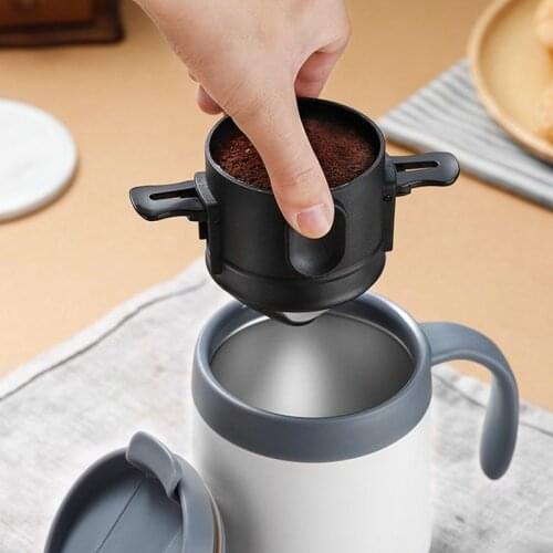 Portable Coffee Filter Foldable Drip Coffee Tea Holder Funnel Baskets Reusable Paperless Pour Over Stand Coffee Dripper Strainer