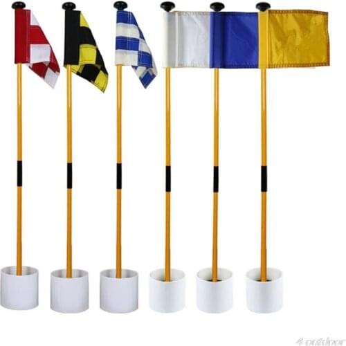Portable Detachable Golf Flagsticks Putting Green Flags Hole Cup Set Golf Pin L69F