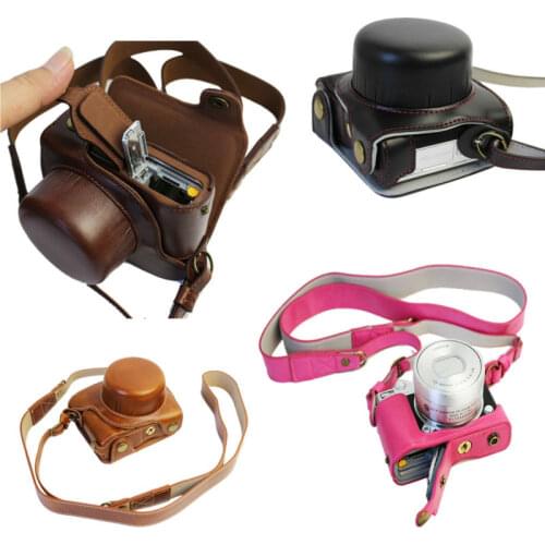 Luxury PU Leather Camera Case Bag for Nikon 1 J5, 1J5 10-30mm Lens Camera Bag With Strap Open Battery directly