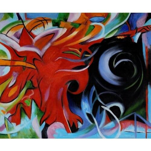 Handmade Oil Painting Abstract Fighting Forms Franz Marc Still Life Canvas Art Decoration Painting Horizontal No Frame