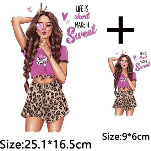 Russian girl Patch Iron On Transfers Patches For Cloth vinyl Transfer Applique Stickers For Clothes DIY T Shirt Badge Washable