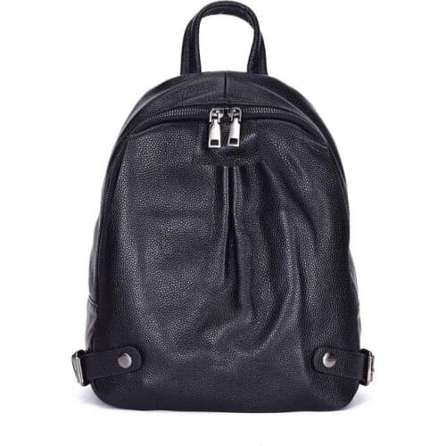 100% Genuine Leather Womens Backpack for Girl Female Lady Travel Bags 2020New Casual Fashion Black School Bags For Teenage Girl