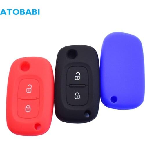 Silicone Car Key Cases 2 Buttons Folding Remote Control Protector Cover Skin For Renault Clio Megane Kangoo Modus Mercedes LADA