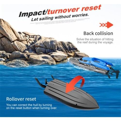 2.4G 7.4V RC High Speed Remote Control Racing Boat 30Km/h Speedboat Toy Ship Model Educational Childrens Boyfriend Toys TSLM1