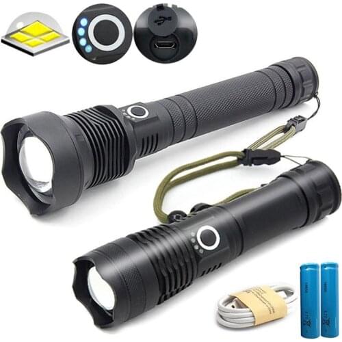 Super powerful LED XHP50 xhp70.2 led flashlight 18650 usb rechargeable Tactical flash torch light lamp zoom Lantern torch p50