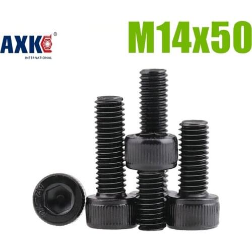 Parafusos Screws Parafuso 5pcs M14x50 Mm Flat Head Countersunk Black Grade 12.9 Alloy Steel Blackening Hex Socket Cap Screw