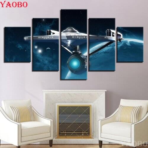 Yao bo DIY Diamond Embroidery Landscape Star Trek Diamond Painting Abstract Art For Living Room Home Cross Stitch 5Pcs/set