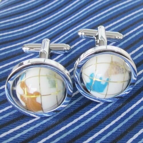 White Globe Earth Tellurion Cufflink Cuff Link 4 Pairs Wholesale Free Shipping