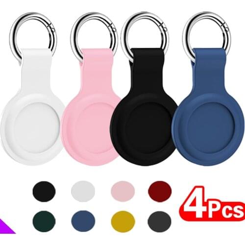 Protective Cover For Aircovered AirTag Case Silicone Protector Bumper Case Compatible with Apple AirTags Tracker Buckle - 4Pcs