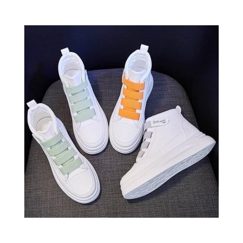 New Sneakers Women Casual Shoes PU Leather Flat Anti-Slip Women Sneakers Outdoor Trainers Female Zapatos De Mujer Shoes High-top