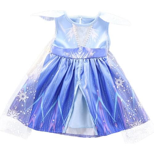 Baby Girls Dress Kids Cosplay snow queen Costume Children Carnival Birthday Party Dresses With Cape Children Clothing 1-6T