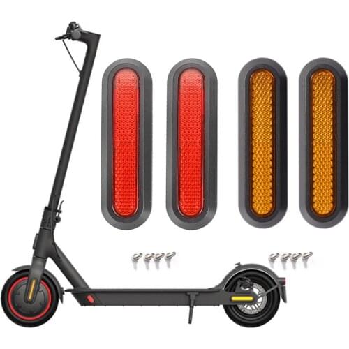 2 Pcs Decorative Plastic Shells and Reflect Light Tags Paster Decals Reflector Bars for Pro 2, Essential and 1S Electric Scooter