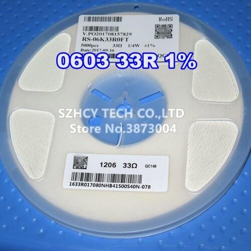 5000Pcs 0603 33R 1% RS-06K33R0FT New and origianl