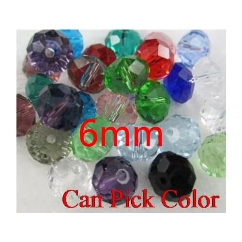 6mm 500pcs/lot white g33462 multicolor Mixed black Glass Faceted Rondelle Beads strand spacer bead bracelet DIY crystal