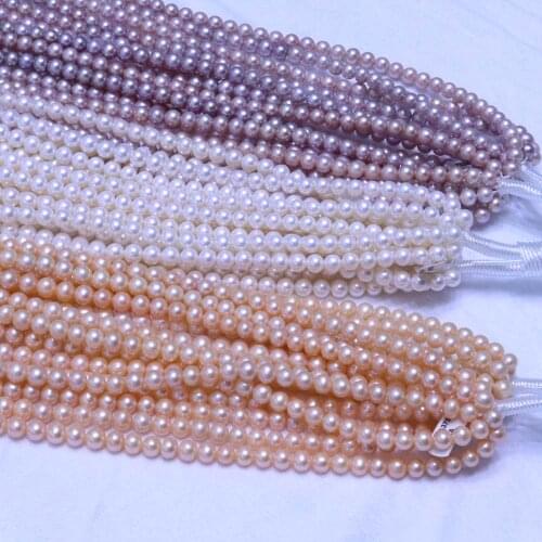AA+++ 5strands 8mm round white pink purple loose freshwater pearl
