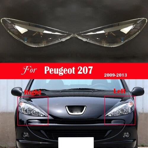 Car Headlight Lens For Peugeot 207 2009 2010 2011 2012 2013 Car Headlight Headlamp Lens Auto Shell Cover Bright Lamp Shade Caps
