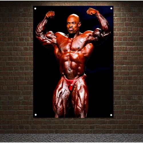 Exercise Fitness Banner Poster Wallpapers Muscular Hunk Flag Wall Hanging Man Body Building Tapestry Canvas Painting Gym Decor
