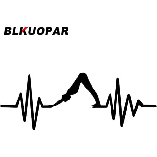 BLKUOPAR for Heartbeat Pulse Line Pilates Silhouette Car Stickers Sunscreen Fashionable Decals Vehicle Laptop Decor Car Label