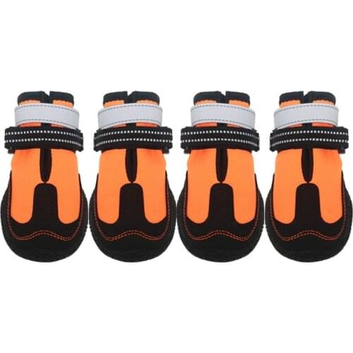 4PCS Dog Warm Shoes Pet Autumn Winter Snow Boots Outdoor Protectors Sports Wearable Waterproof Reflective Paw Dogs Shoes