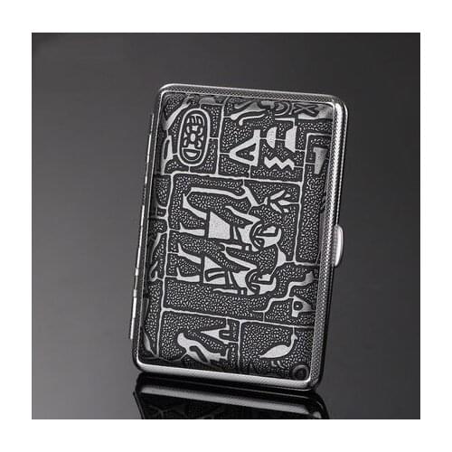 14 Cigarette Retro Delicate Pattern Men Leather Cigarette Case Waterproof Cigarette Box Slim Portable Smoker Gift for men