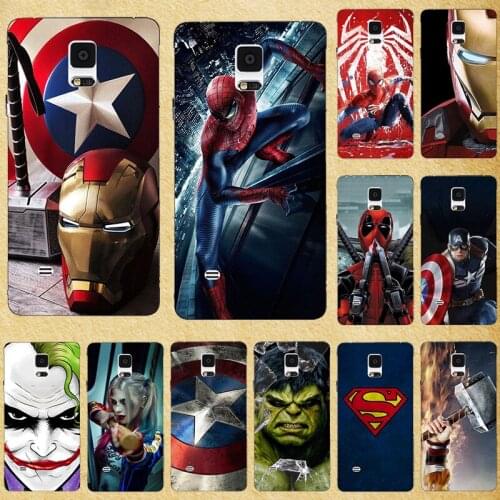 Super Hero Phone Case Cover For Samsung Galaxy Note 4 5 7 8 9 Silicone Back Case For Samsung Note4 Note5 Note7 Note8 Note9 Bags