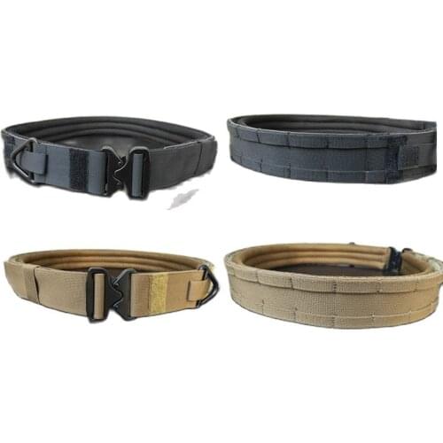 CS Outdoor Military Army Fighter Belt Black Hunting Shooter Belt Double Layer Hard NL6 Material