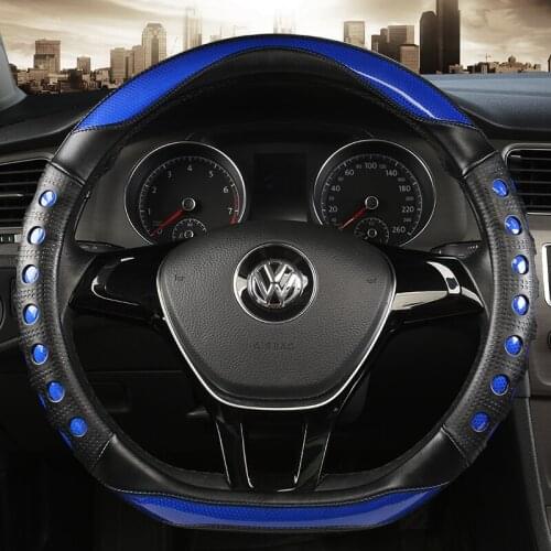 D Shape 38cm Car Steering Wheel Cover Non-slip PU Leather for POLO GOLF 7 Scirocco Suzuki Swift Nissan Rogue High Quality