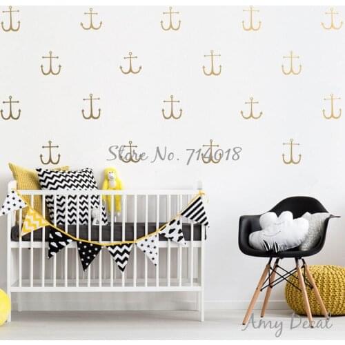 Kids Room Wall Stickers Anchor Wall Decals Nautical Nursery Wall Decor Living Room Home Decor Wall Art Poster Vinyl Murals A860
