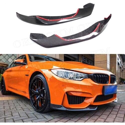 Carbon Fiber Front Lip Splitters Aprons Flaps Cupwings for BMW 3 4 Series F80 F82 F83 M3 M4 2014-2017 Chin Guard Car Styling