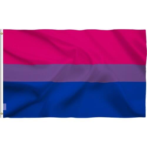 Candiway 3x5 Foot Bi Pride Flag Vivid Color and UV Fade Resistant Canvas Header and Double Stitched Bisexual Flags Polyester
