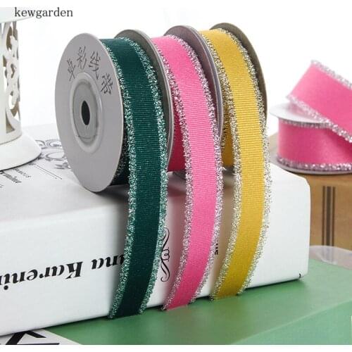 Kewgarden 1" 25mm 16mm Burrs Grosgrain Ribbon DIY Hair Bowknot Accessories Satin Ribbon Handmade Tape Packing Webbing 5 Meters