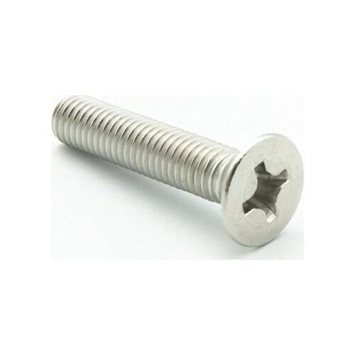 M10 304 Stainless Steel Metric Thread Flat Head Screw Cross Recessed Bolt Fastener