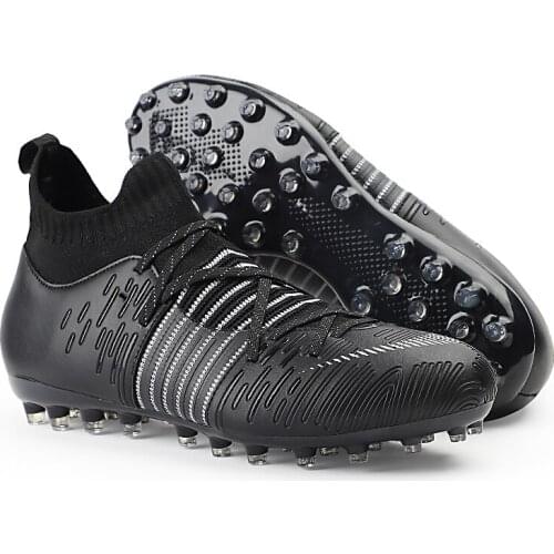 Mens Outdoor Training Soccer Shoes Youth Adults Football Boots Soft High Ankle Sneakers Cushioning Lightweight Soccer Cleats