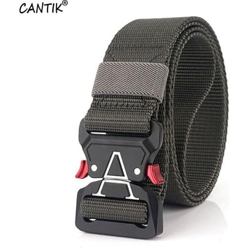 CANTIK Mens Multi-functional Tactical Belts 38mm Width A Letter Buckle Sports Outdoor Design Waistband Nylon Belt CBCA237