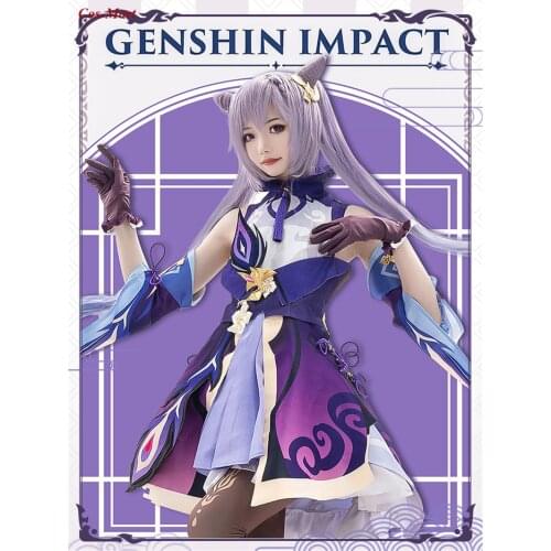 New Game Genshin Impact Keqing Cosplay Costume Fashion Cute Elegant Uniform Dress Female Activity Party Role Play Clothing S-XL