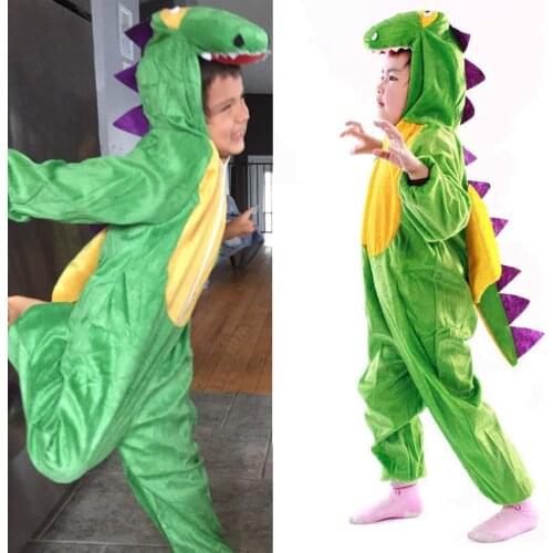 2021 New Dinosaur Halloween Costumes for Kid Carnival Party Jumpsuit Adult Animal Velvet Boy Stage Childrens Day Gift 100-170CM